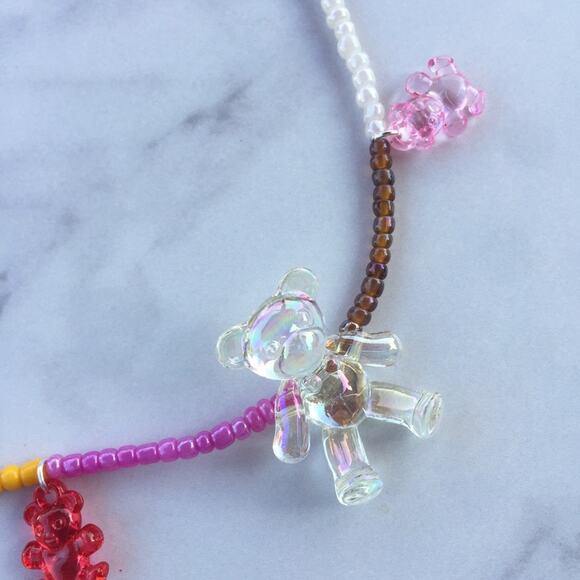 Handmade Kandi Gummy Bear Beaded Necklace - Picture 8 of 11